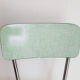 Vintage kitchen chair in green formica and stainless steel, 50s, antique French