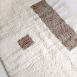 Moroccan Berber carpet Beni ouarain ecru with brown patterns 233x169cm