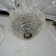 Art Deco Murano Glass Three-Arm Chandelier, Italy, 1940s