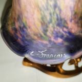 Art nouveau tulip style bronze lamp signed