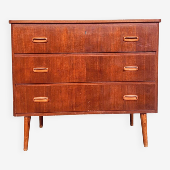 Vintage Scandinavian teak chest of drawers 1960
