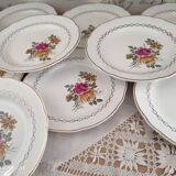 Set of 12 dessert plates Sarreguemines model Gérardmer