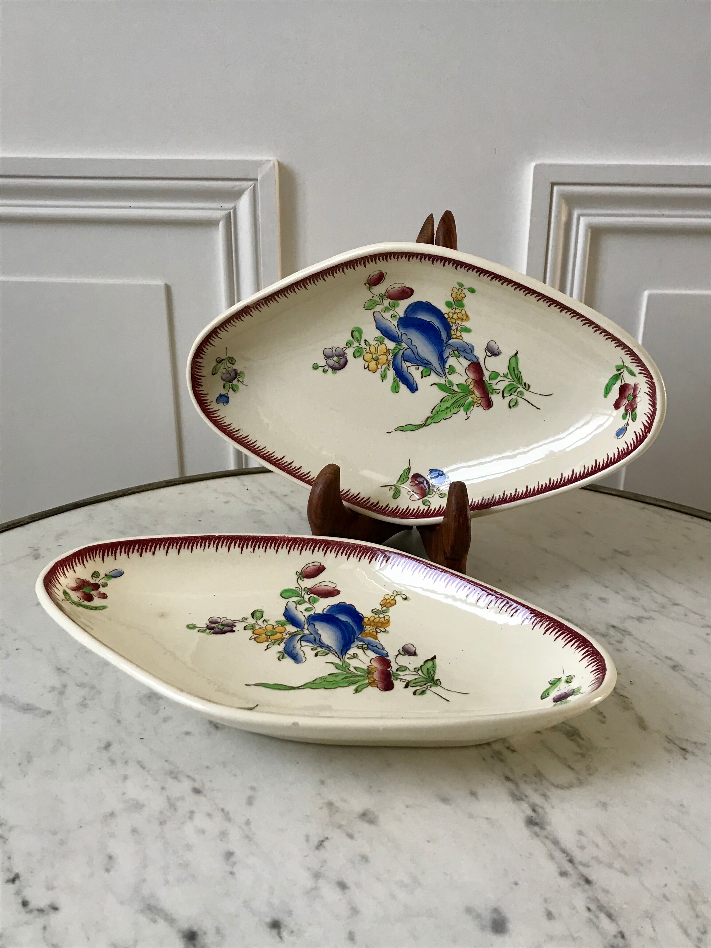 duo of raviers Villeroy & Boch La Louvière Belgian manufacture in Iron Earth early twentieth century