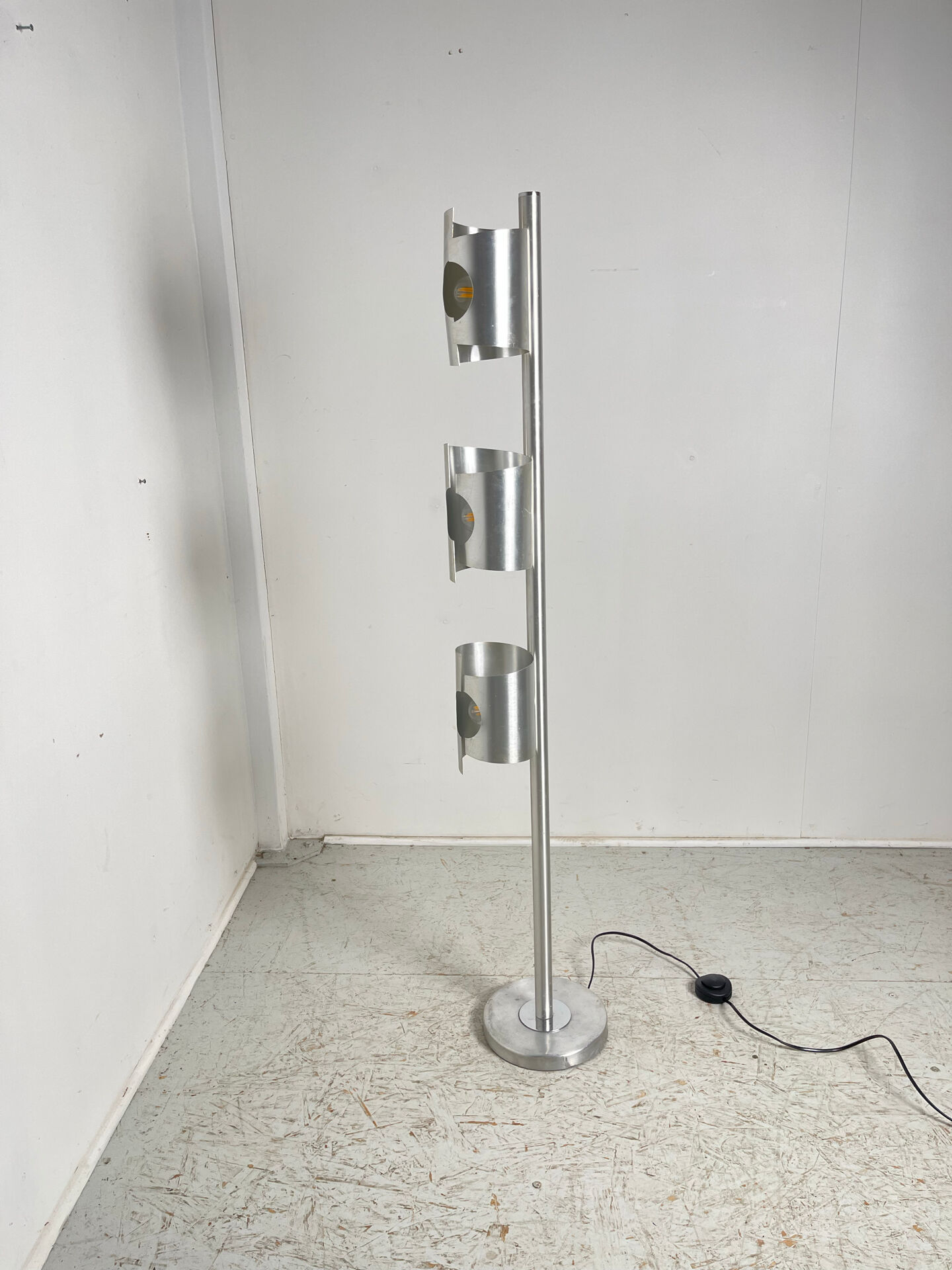 1970s three-light floor lamp