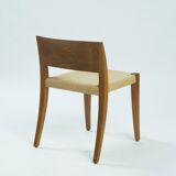 Walnut Molteni & C dining chairs with papercord seating, Italy, 1990s