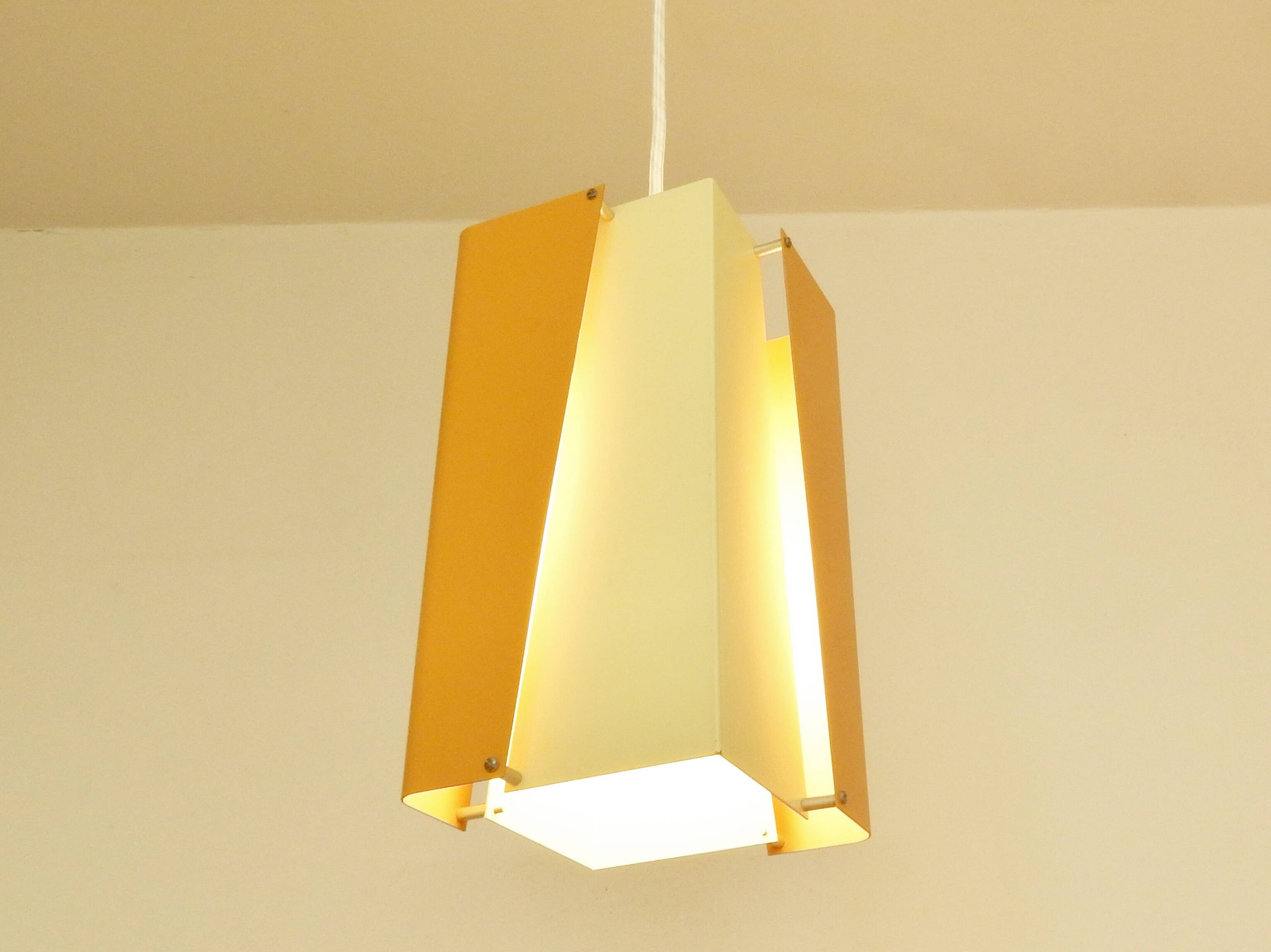 Rare metal pendant light for Lyfa, Denmark 1960's