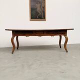 19th century walnut drapery table 2m1