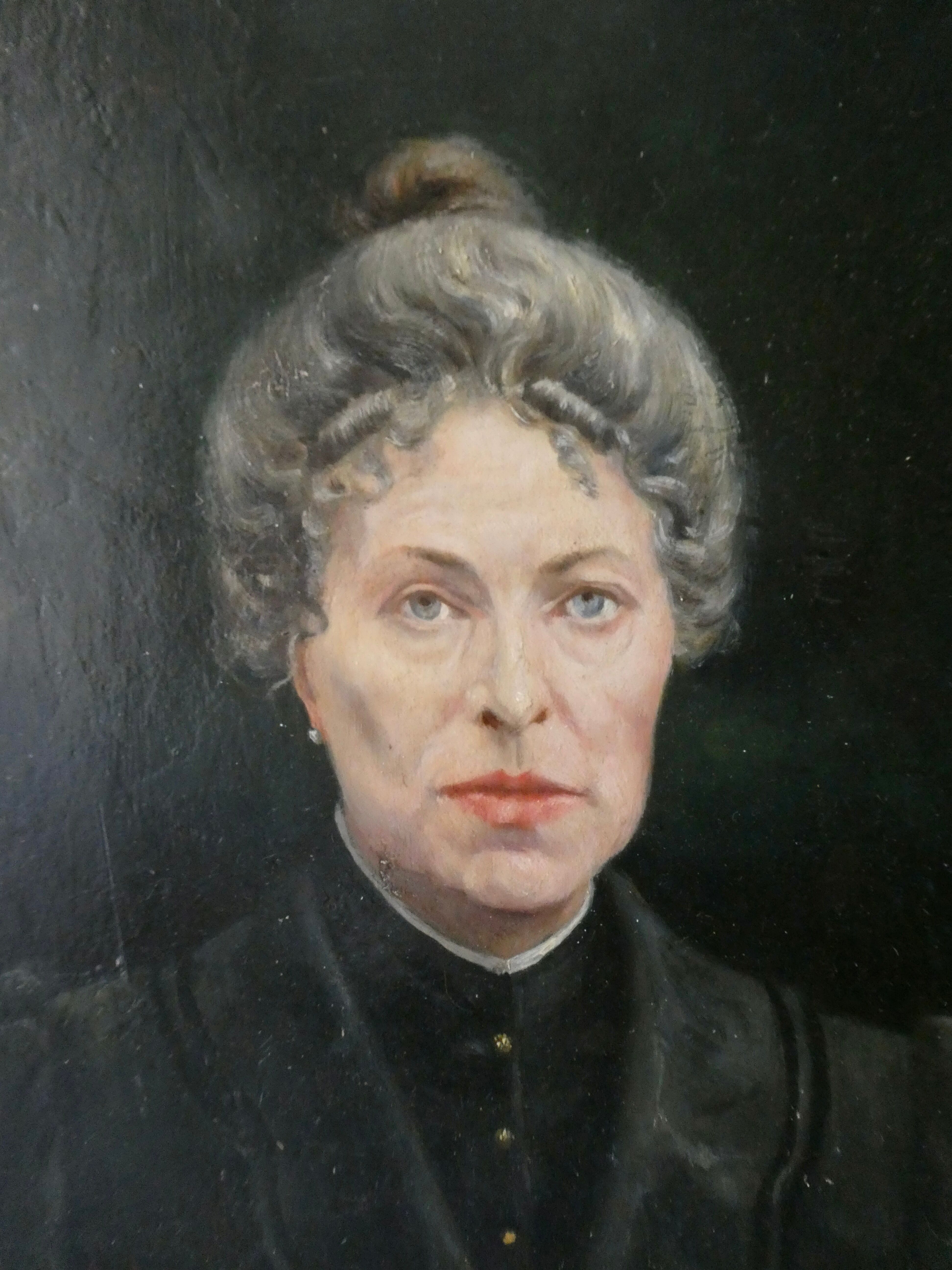 Oil on panel, portrait of a woman, nineteenth