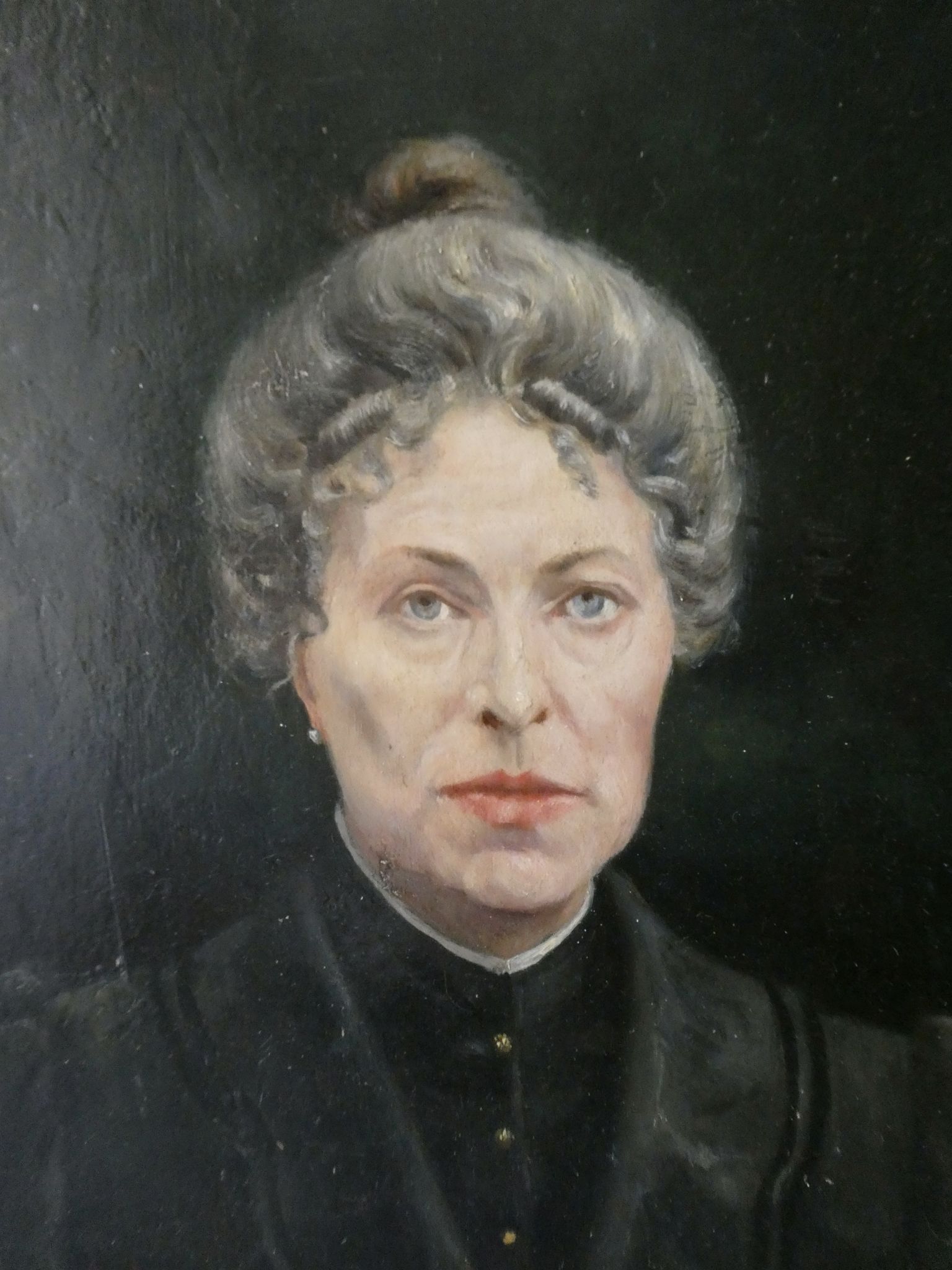 Oil on panel, portrait of a woman, nineteenth