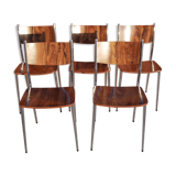 5 chairs vintage wood and metal