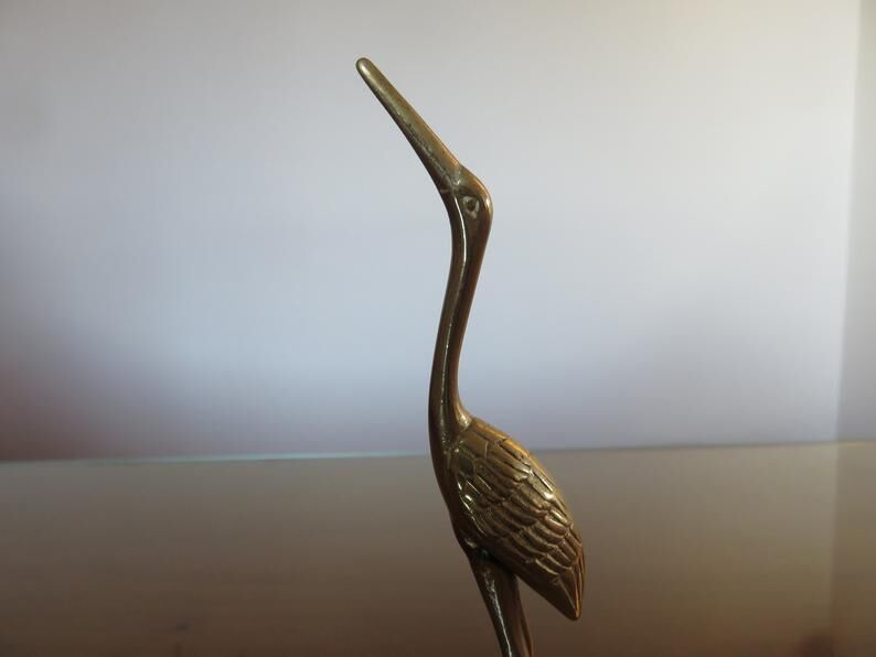 Pair of herons in brass 70s