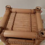 Vintage bamboo bedside table with drawer