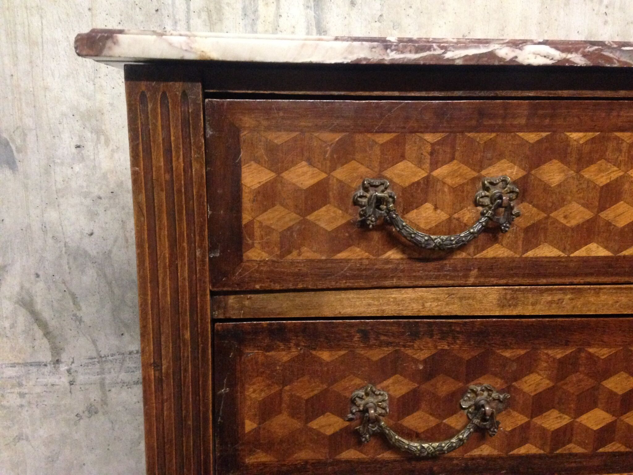Louis XVI 19th style dresser inlaid
