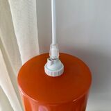 Orange & white opaline glass pendant lamp