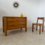 Commode en orme massif Maison Regain, France années 60