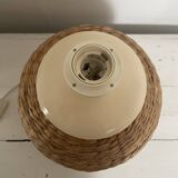 Wicker braided table lamp