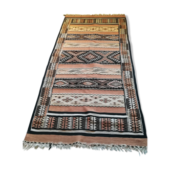 Handmade Algeria sand-coloured carpet 100x210cm