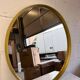 Miroir rond vintage avec bord "doré"