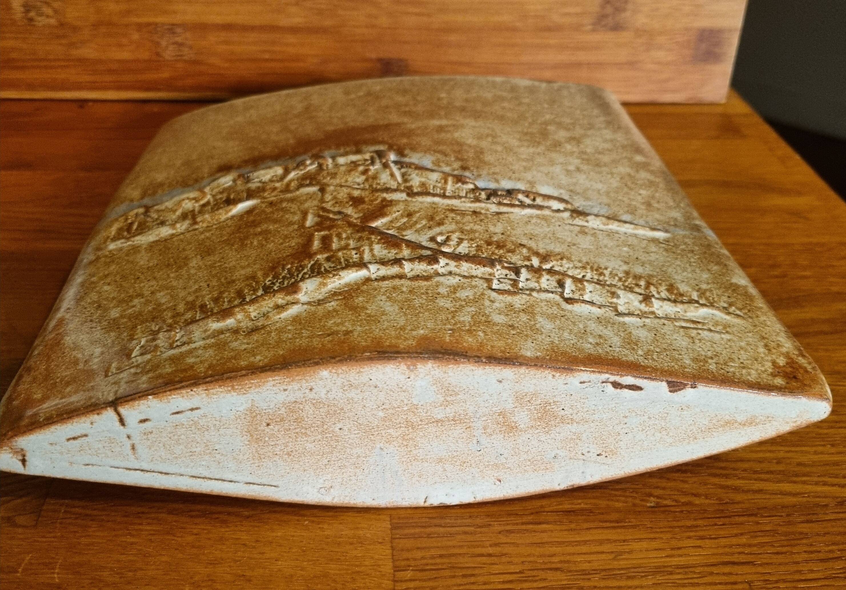 Grand vase en céramique artisanale forme oblongue
