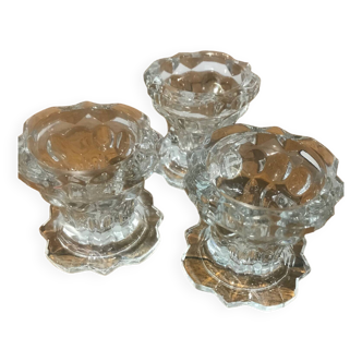 3 crystal egg cups