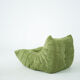Togo Armchair and Pouf in Fresh green Corduroy