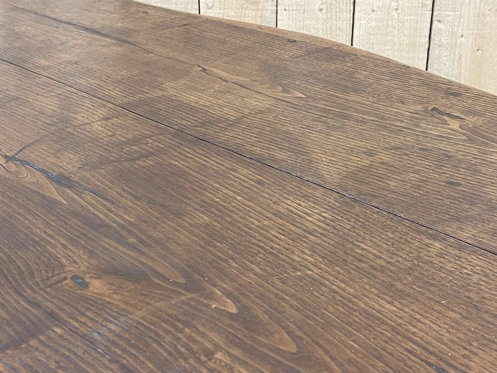 Console rustique anglaise du 18ème siècle en châtaignier et merisier