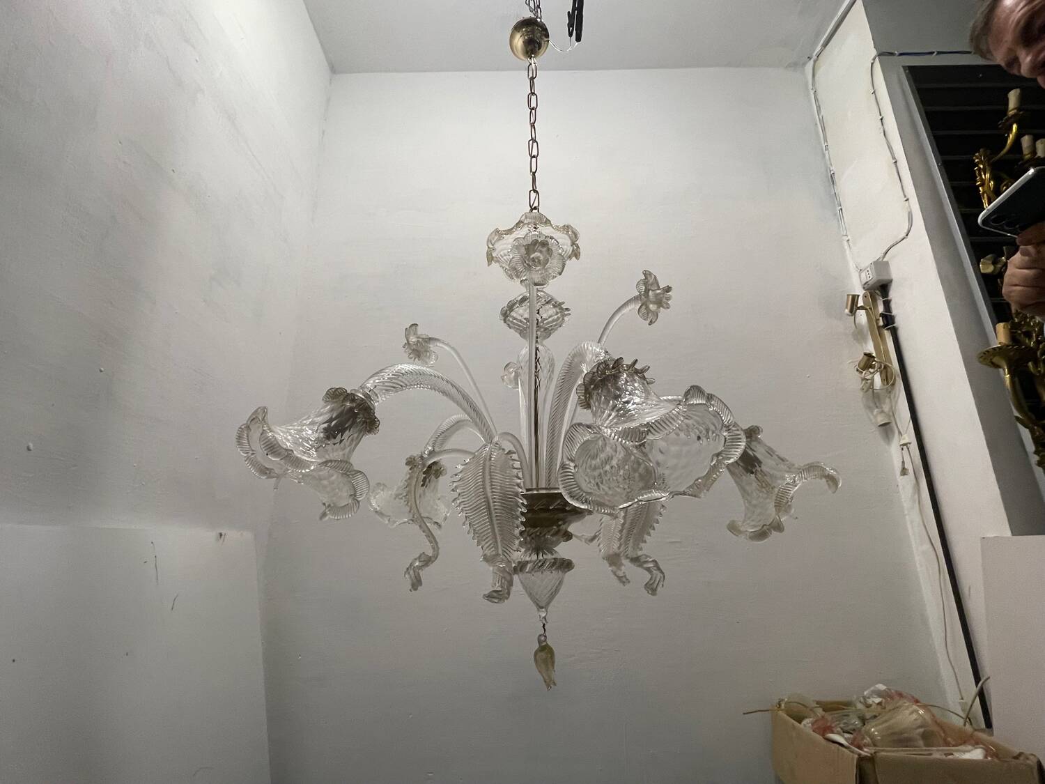 Venetian Murano Glass Chandelier 5 Lights