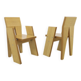 2 chaises architecturales, pièce unique, par un architecte néerlandais