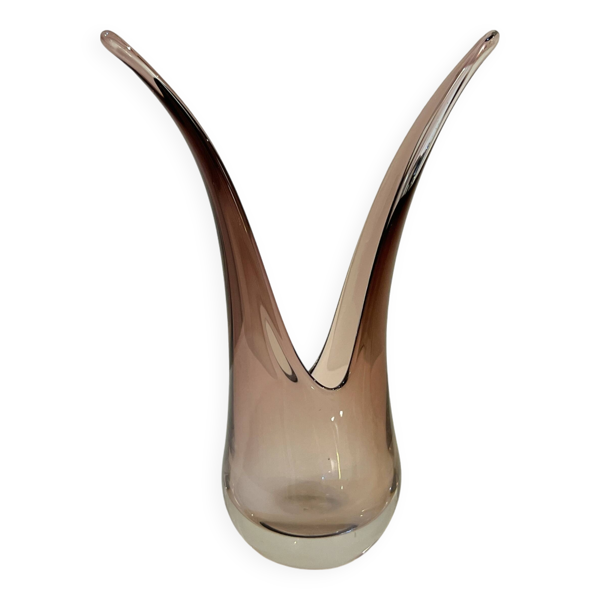 Vintage vase for ikebana or floral arrangement in amethyst crystal from VANNES ART FRANCE