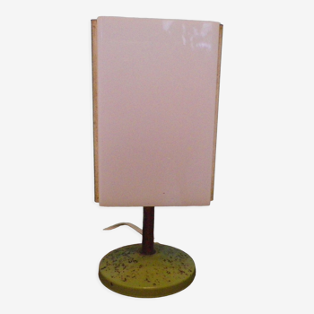Table lamp, metal and pvc, patina look, art deco 40s/50s
