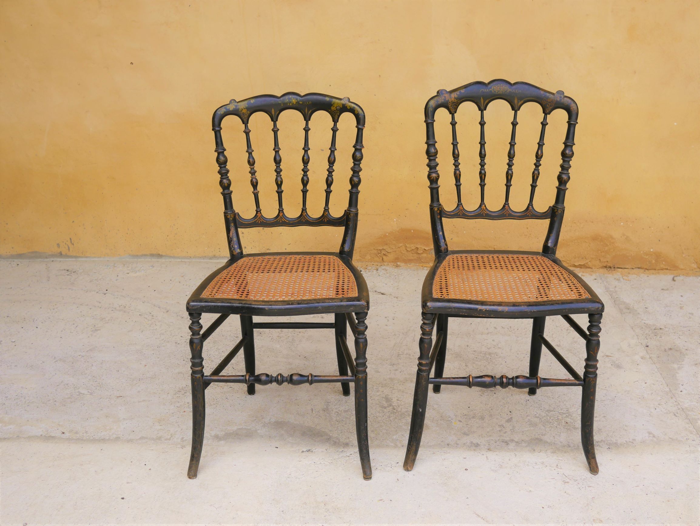 Napoleon III wooden and canning chair, 1920s