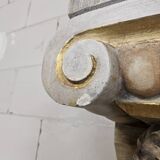 Neoclassical plaster fireplace with caryatids (nude women)