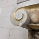 Neoclassical plaster fireplace with caryatids (nude women)