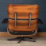 Eames lounge chair in black leather, around 1980