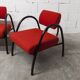 Sofa set with 2 designer armchairs 2001 red