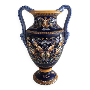 Vase balustre à anses