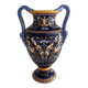 Vase balustre à anses faïence de Gien - Renaissance Bleu - H 28,5 cm