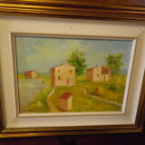 Painting by Gian BERRA with autograph letter signed on the back, contemporary painter - Italy