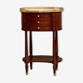 Chiffonniere table shaped drum in mahogany style louis xvi