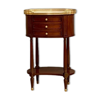 Chiffonniere table shaped drum in mahogany style louis xvi