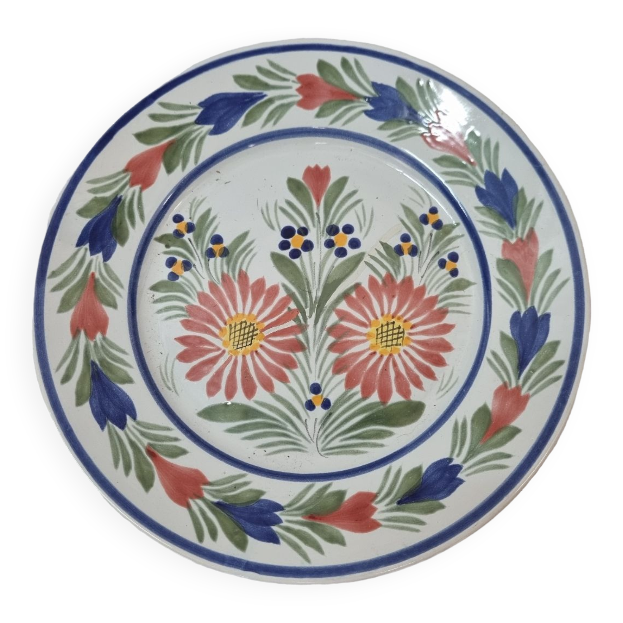 Plate HB Henriot, Quimper earthenware from 1950
