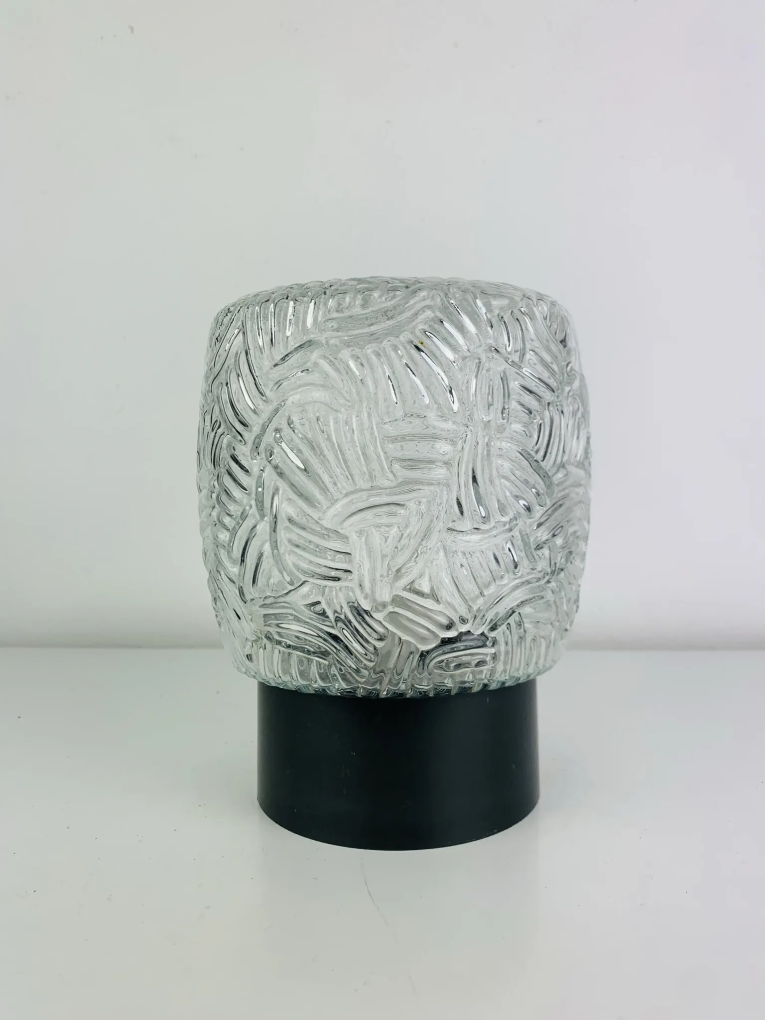 Moulded glass wall light from the 1950s, ceiling light.