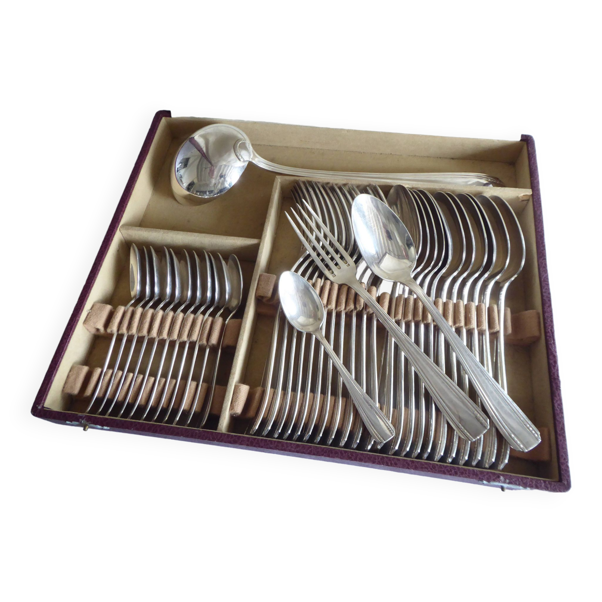 Orbrille JB silver metal cutlery set 37 pieces