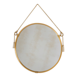 Hanging mirror in gilded brass