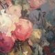 Large bouquet of roses, oil on wood panel, signed