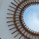 Sun mirror of the 50s in rattan