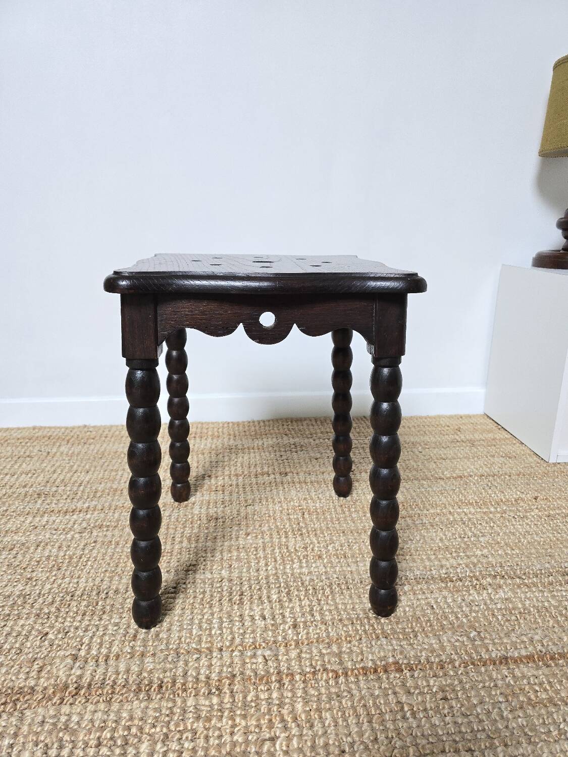 Antique turned wood stool
