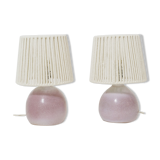 Pair of bedside lamps, rope blinds