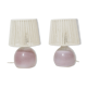 Pair of bedside lamps, rope blinds