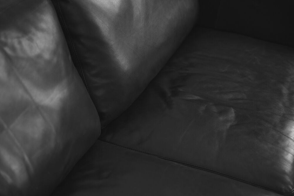 Black leather modern Conseta sofa by Friedrich Wilhelm Möller for COR